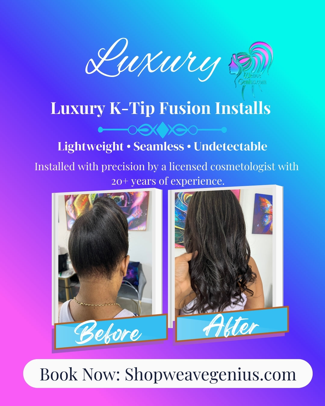 Hair Fusion K-Tips Install (Hair Not Included) | Jacksonville FL