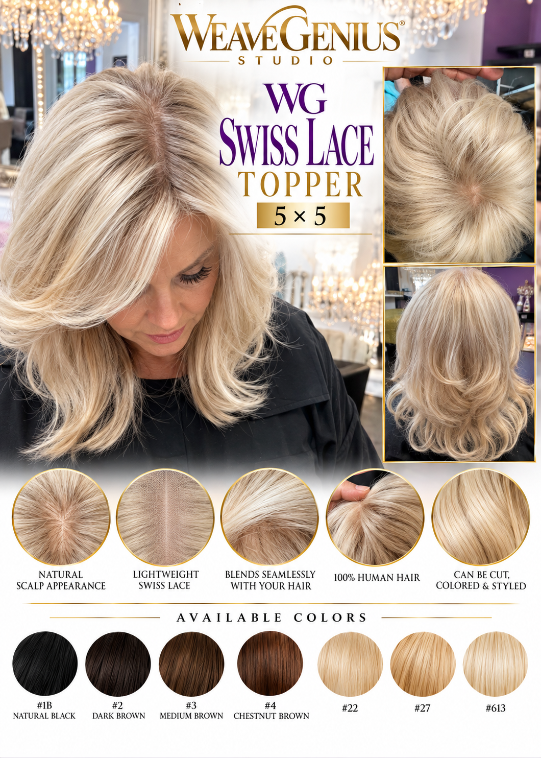 Swiss Lace Topper Package with Hair Included | Stuart, FL