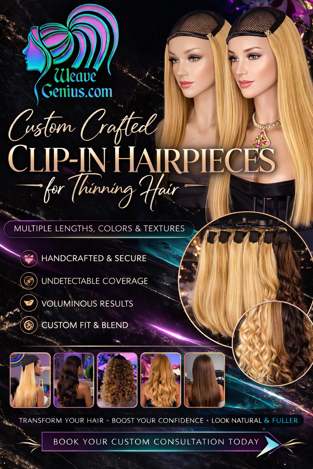 Custom Made Clip-in Hairpiece