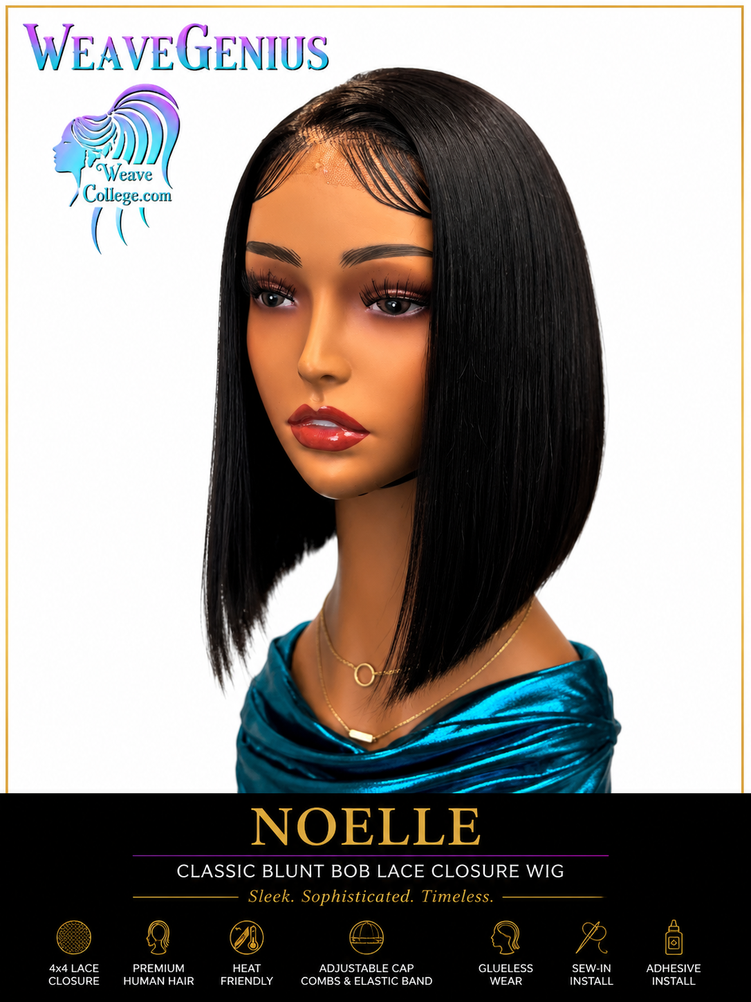 Noelle | 10” Classic Bob Lace Closure Wig