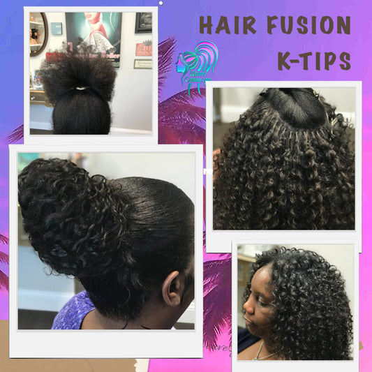 Hair Fusion Natural Black K-Tips Install | Stuart FL
