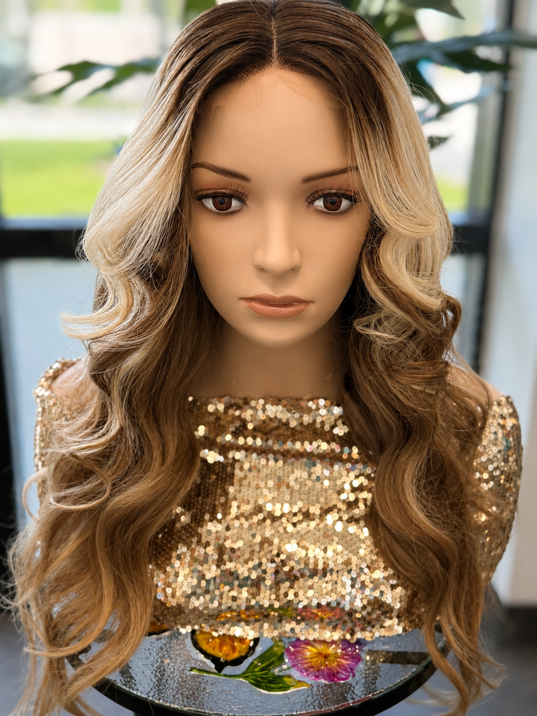 In Stock | 20" 4×4 Lace Closure Wig – Rooted Beige Blonde Biolage