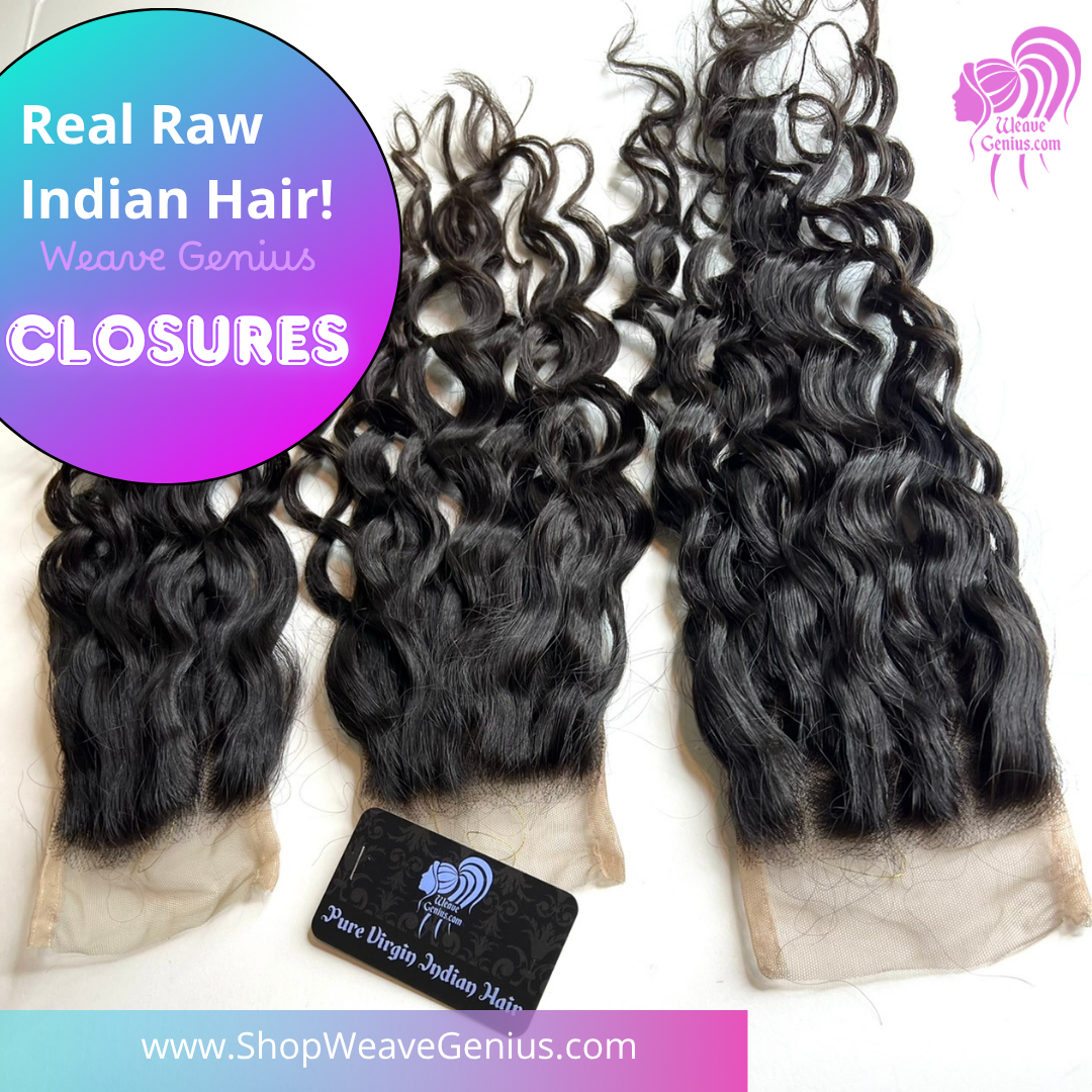 Natural Black & Colored ~ Premium Virgin Indian Hair 4x4 Lace Closure