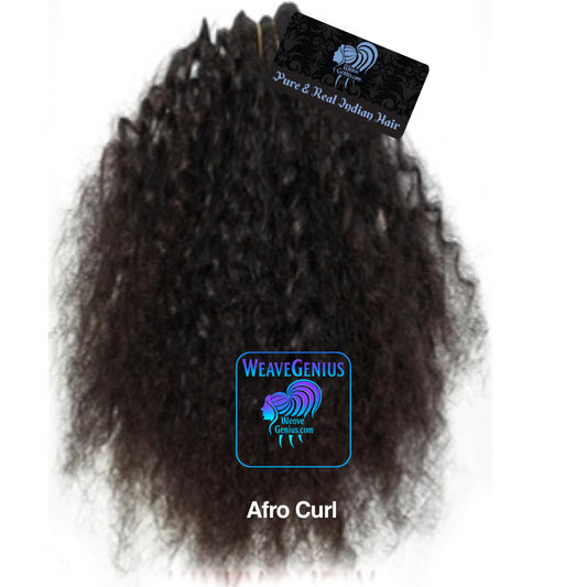Natural Black & Colored ~ Afro Curl Indian Hair Bundle