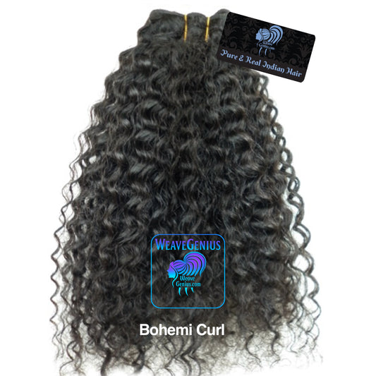 Natural Black & Colored ~ Bohemi Curl Indian Hair Bundle