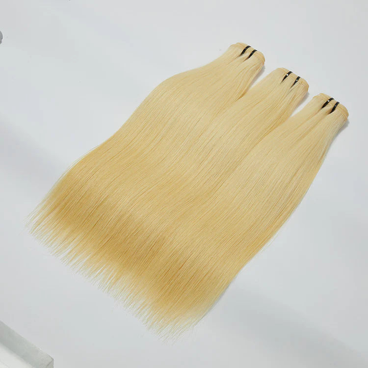 Straight Light Blonde #613 Brazilian 100% Virgin Hair Bundles 12-30''