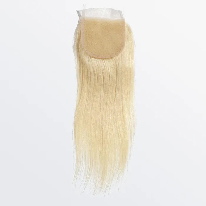 Straight #613 Blonde Brazilian 100% Virgin Hair Bundles 4x4 Lace Closure