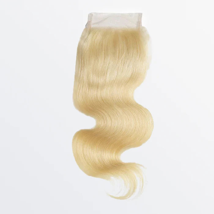 Body Wave #613 Blonde Brazilian 100% Virgin Hair Bundles 4x4 Lace Closure