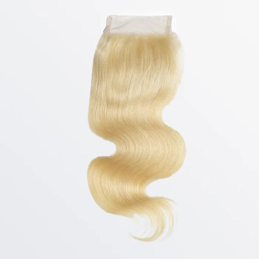 Body Wave #613 Blonde Brazilian 100% Virgin Hair Bundles 4x4 Lace Closure