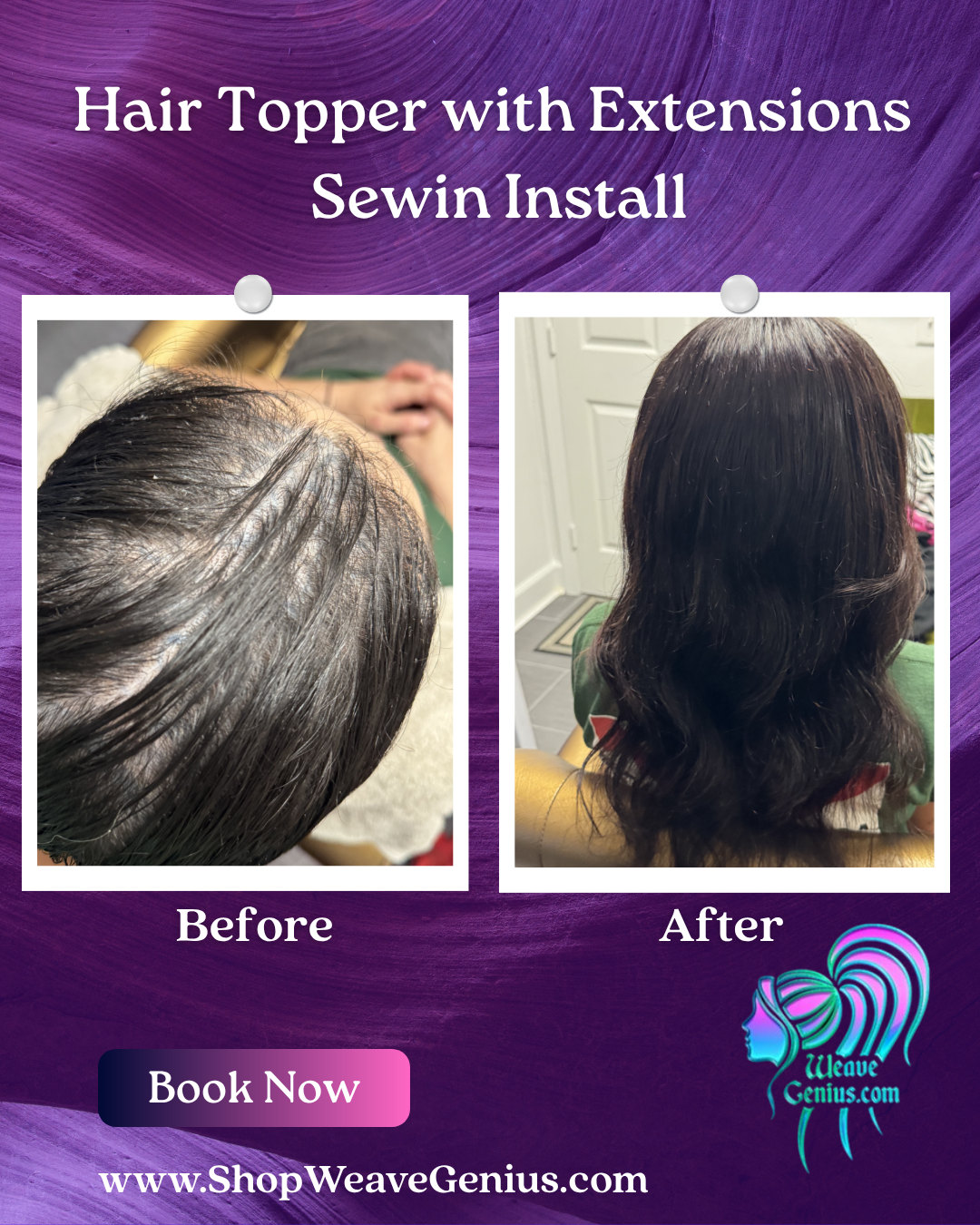 Hair Topper Sew-in or Clip-In Install | Jacksonville FL
