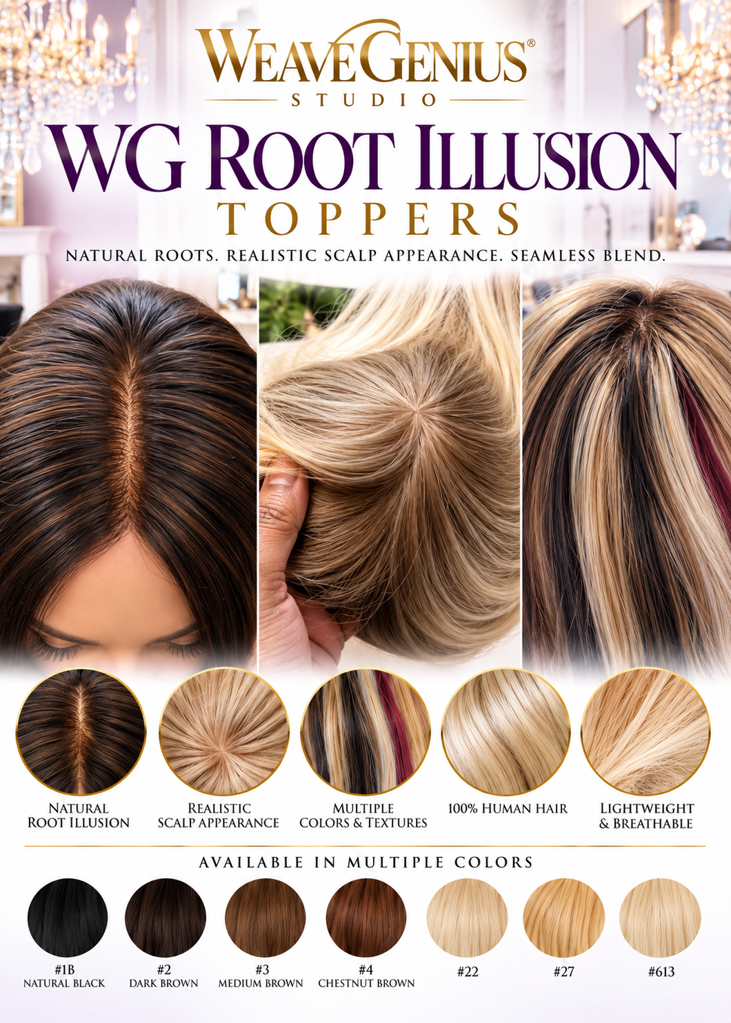 RootIllusion™ 5×7 Topper Package with Hair Included | Stuart, FL