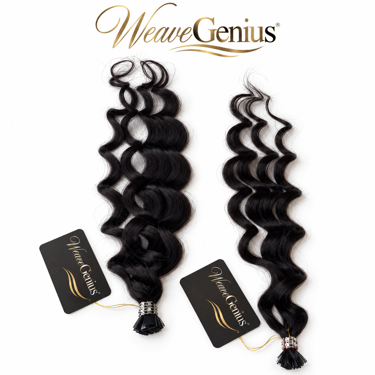 In Stock | Curly Ringlet | K-Tips & I-Tips | Natural Black or Blonde