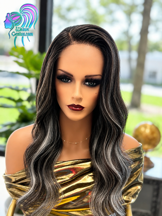 Gracie | 20” Luxury Black & Grey Biolage Wig