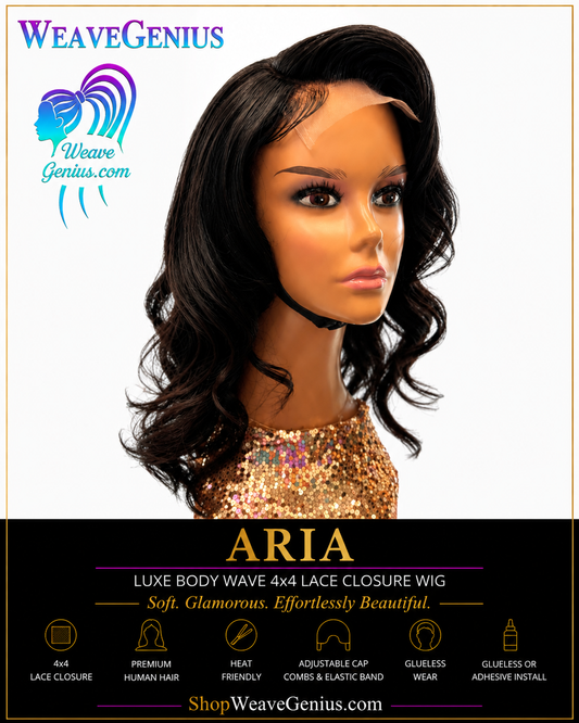 Aria – Black Body Wave Lace Closure Wig