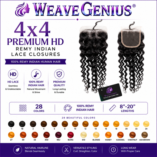 Bohemi Curl 4x4 Lace Closure | Premium Remy Indian Hair | 28 Colors