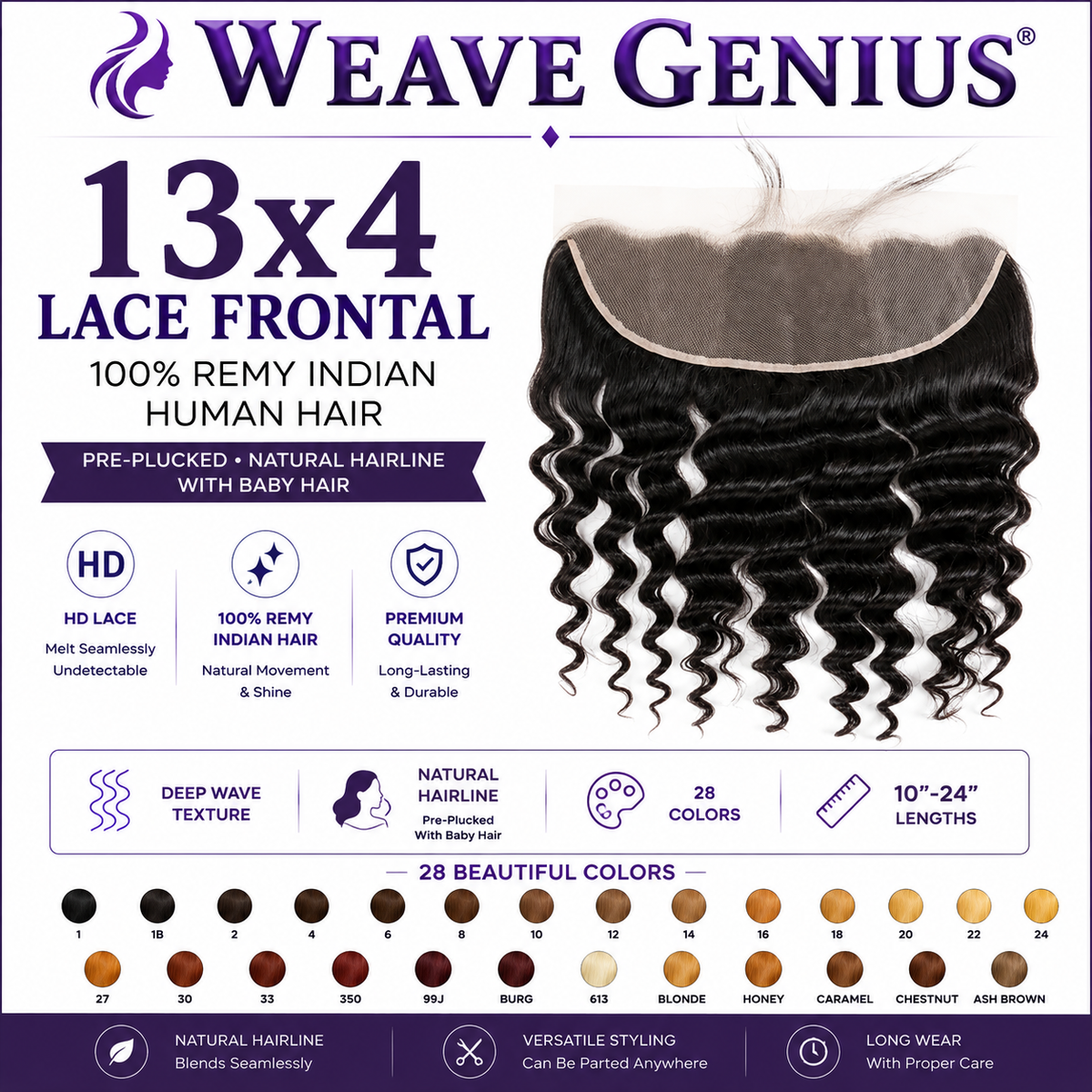Curly Ringlet 13x4 Lace Frontal | Premium Virgin Indian Hair | 28 Color