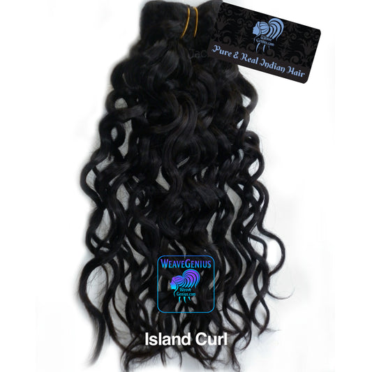 Natural Black & Colored ~ Island Curl Indian Hair Bundle