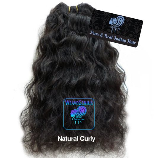 Natural Black & Colored ~ Natural Curly Indian Hair Bundle