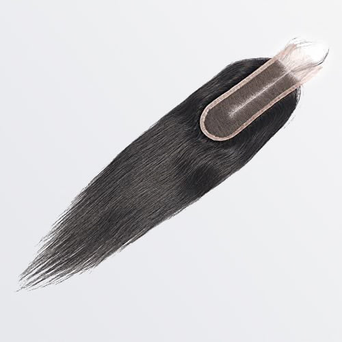Straight Brazilian 100% Virgin Hair Bundles 2x6 Lace Closure