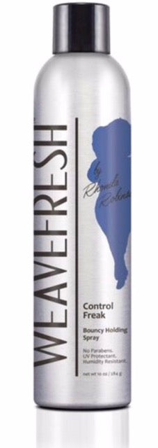 Weave Fresh Control Freak hair spray bottle on a white background