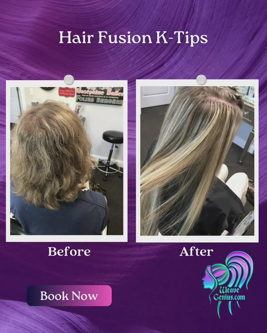 Hair Fusion Colored K-Tips Install (Hair Included)  | Stuart FL
