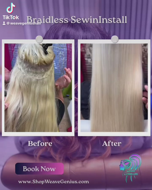 Micro-link Beaded Braidless Sew-In Hair Extension Install | Stuart FL