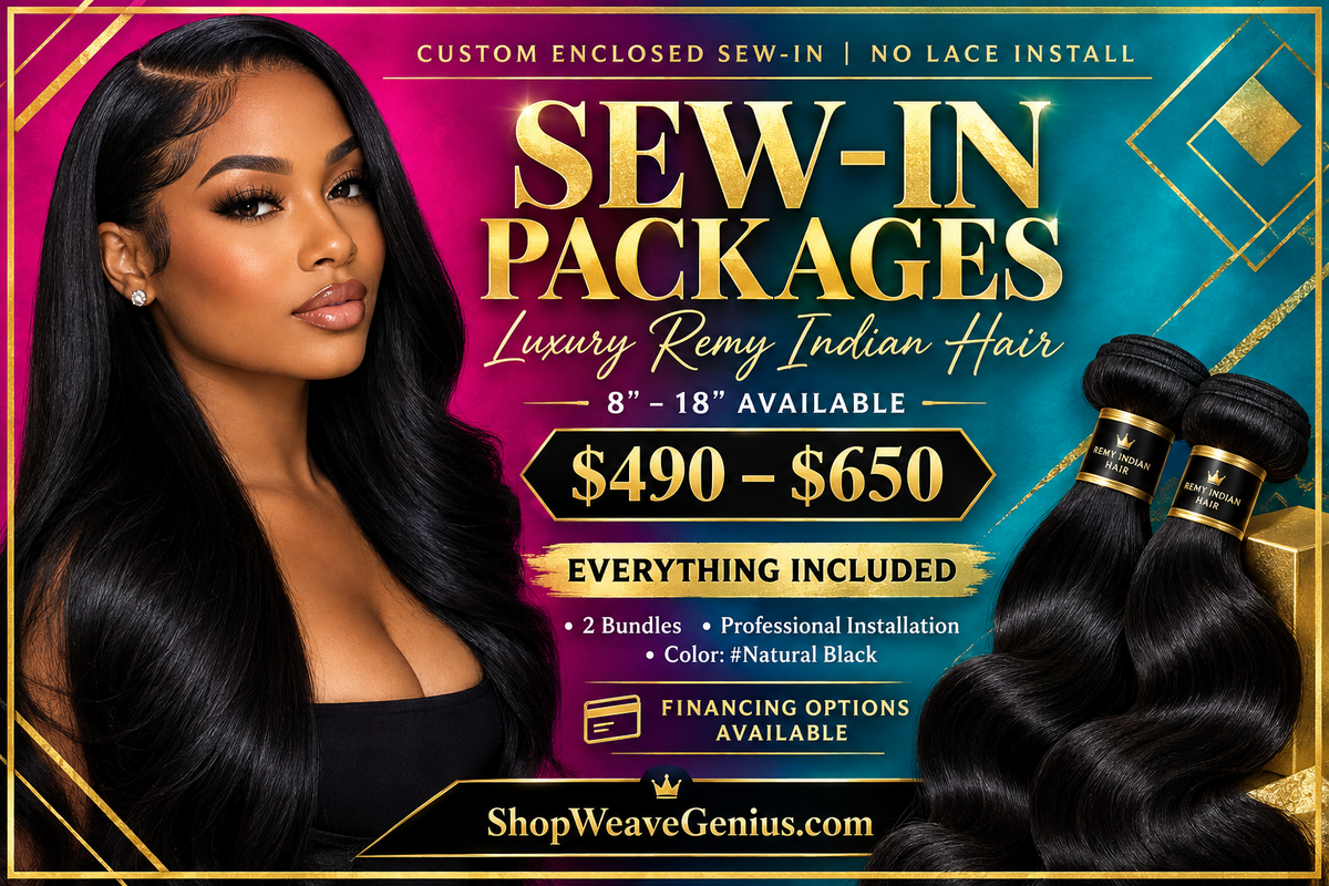 Custom Enclosed Install Sew-in Package with Hair Included | Jacksonville, FL